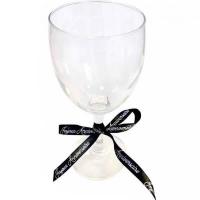 Decoration verre avec ruban joyeux anniversaire noir