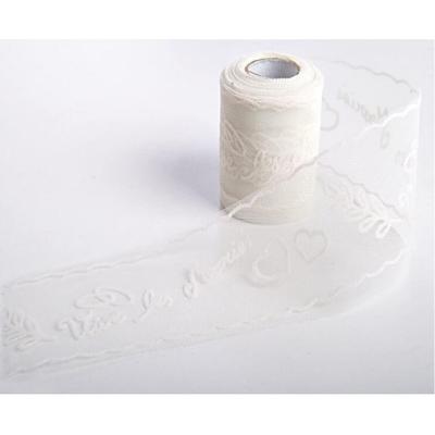 Ruban tulle mariage vive les maries ivoire