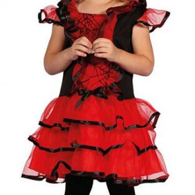 Déguisement Fille DIABLESSE Rouge 5/6 Ans Enfant Diable Halloween NEUF