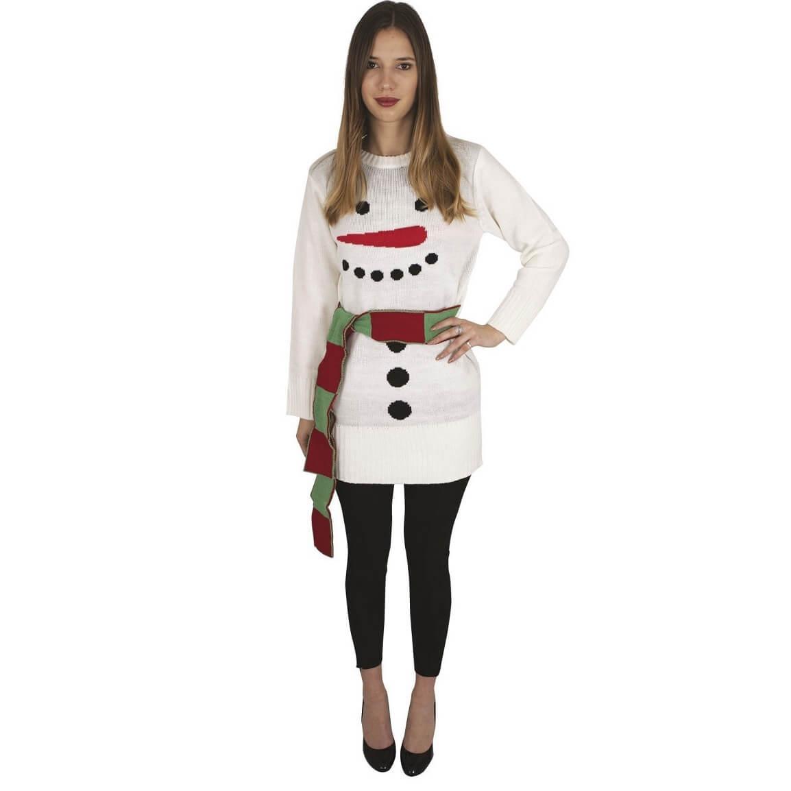 Costume femme de Noël avec robe bonhomme de neige REF/48152
