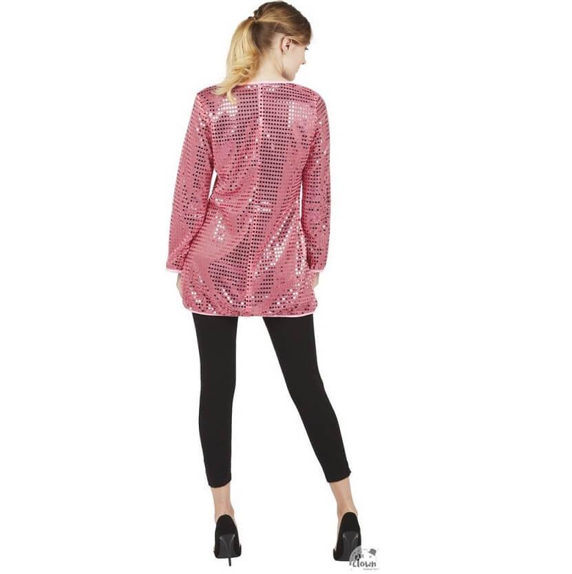 Deguisement tunique rose disco annee 80 taille lxl