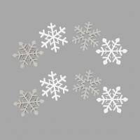 Dek0162 confettis de table en bois flocon argent et blanc