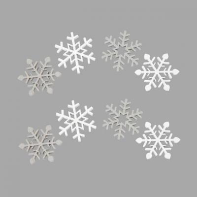 Dek0162 decoration confettis de table en bois flocon argent et blanc