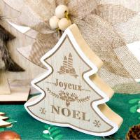 Dek0182 decoration en bois joyeux noel sapin verticale