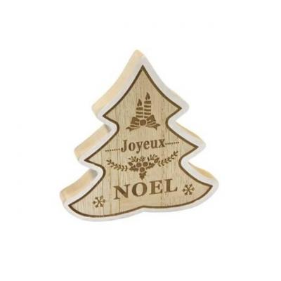 Dek0182 decoration en bois joyeux noel sapin verticale