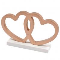 Dek0276 centre de table mariage st valentin coeur blanc et rose gold en bois