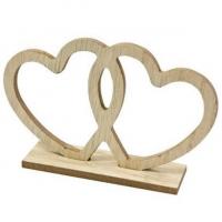 Dek0276 centre de table mariage st valentin coeur naturel en bois