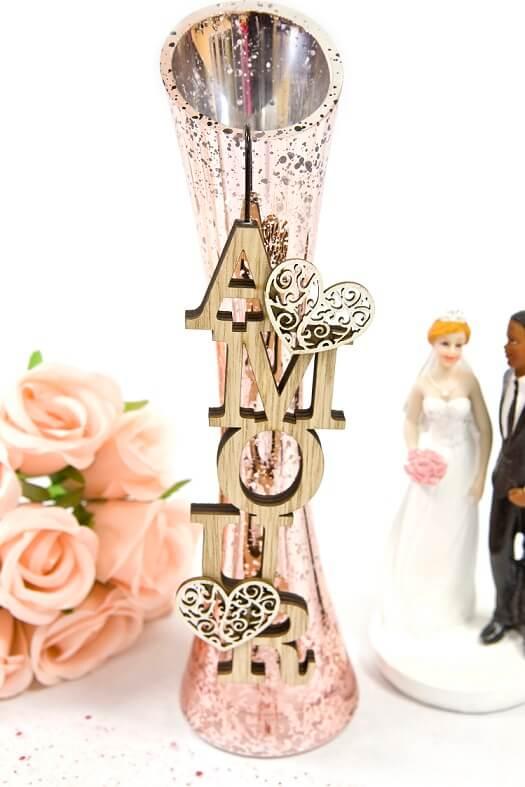 Dek0326 decoration bois a suspendre lettre amour mariage st valentin