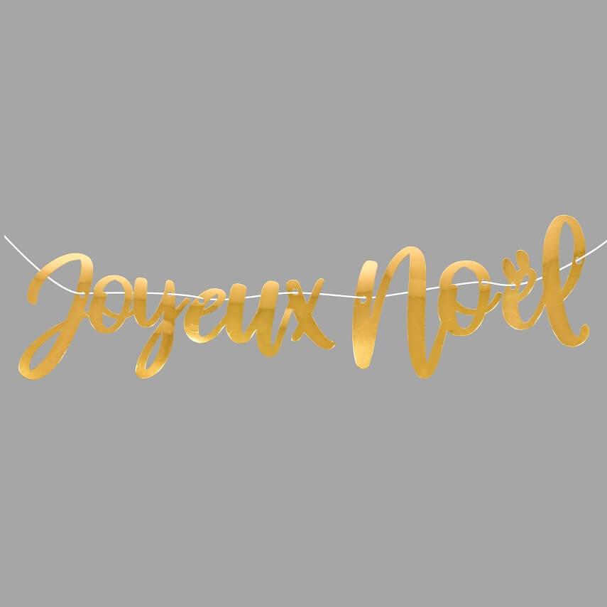 Dek0356 guirlande lettre joyeux noel dore or metallique