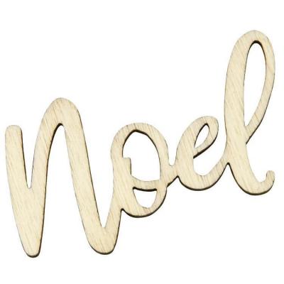 Dek0372 decoration de table confettis lettre de noel en bois naturel