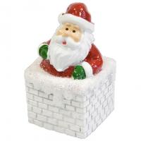 Dek0390 decoration pere noel sur sa cheminee en resine