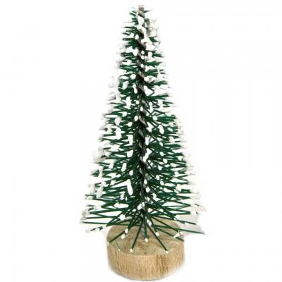 3 Mini sapins décoratifs de Noël en vert foncé de 6cm REF/DEK0466