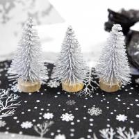 Dek0466 mini sapin decoratif de noel argent