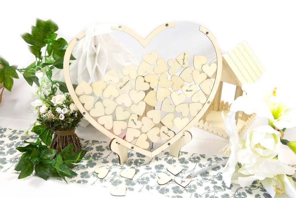 Dek0512 decoration grand coeur livre d or bois