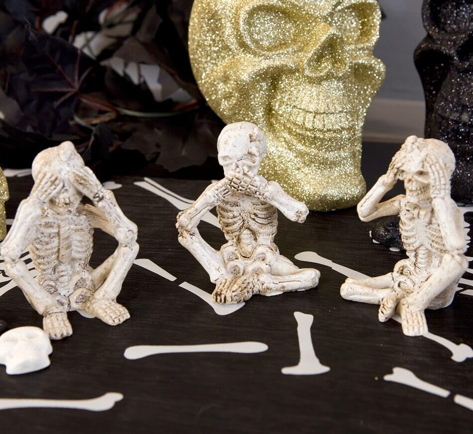 Dek0570 decoration fete halloween squelette en resine