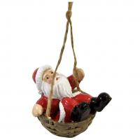 Dek0586 suspension decorative pere noel dans son panier