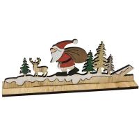 Dek0591 rouge decoration pere noel dans foret