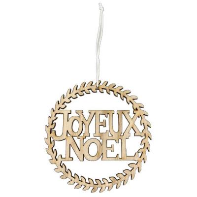 Dek0630 suspension joyeux noel en bois pour decoration sapin fenetre porte