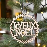 Dek0630 suspension joyeux noel en bois pour decoration sapin fenetre porte