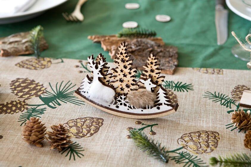 Dek0631 decoration de noel sapin et renne a bascule