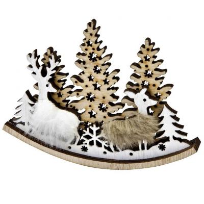 Dek0631 decoration de noel sapin et renne a bascule