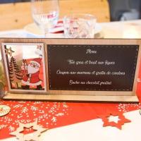 Dek0641 decoration centre de table ardoise pere noel bois