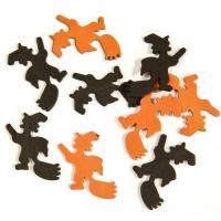 Dek0666 decoration de table halloween confettis sorciere en bois