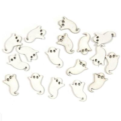 Dek0667 decoration de table halloween fantome confettis bois