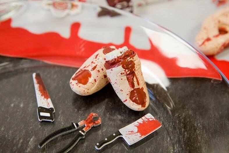 Dek0759 decoration halloween doigts ensanglantes resine