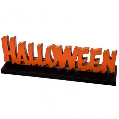 Décoration de table Halloween avec lettre en bois orange et noir (x1) REF/DEK0765