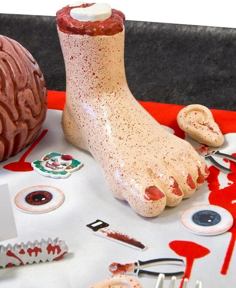 Dek0776 decoration fete halloween pied sanglant en resine