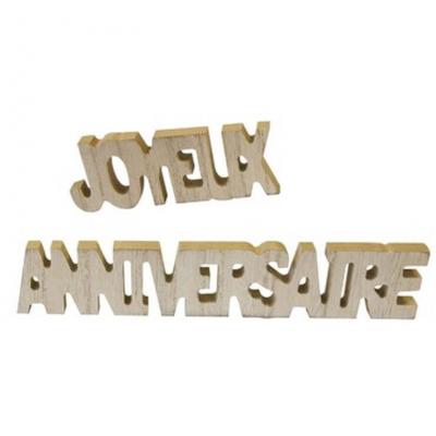 Dek0784 decoration centre de table lettre bois joyeux anniversaire