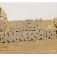 Dek0784 centre de table lettre en bois joyeux anniversaire