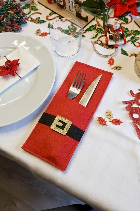 Dek0817 decoration porte couvert ceinture du pere noel