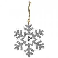 Dek0856 decoration de noel avec suspension flocon de neige argent paillete