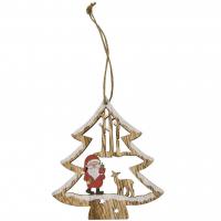 Dek0868 decration sapin de noel bois a suspendre