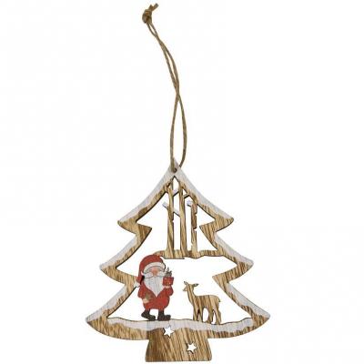 Dek0868 decration sapin de noel en bois a suspendre