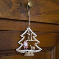 Dek0868 decration sapin de noel en bois a suspendre