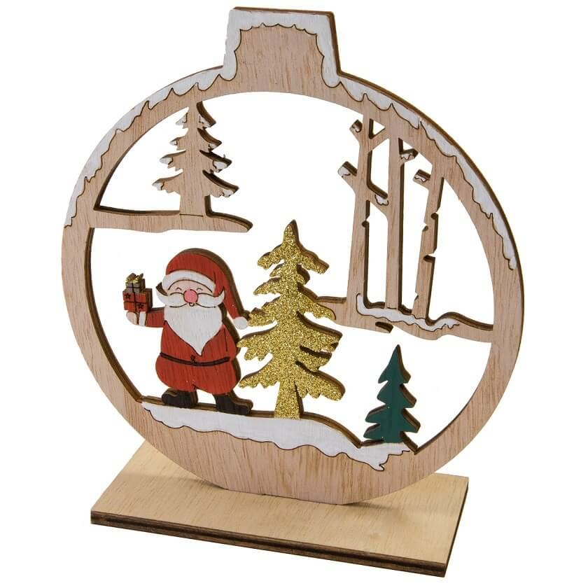 Boule du père Noël en bois pour décoration de table REF/DEK0873