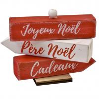 Dek0899 decoration de noel avec poteau indicateur en bois