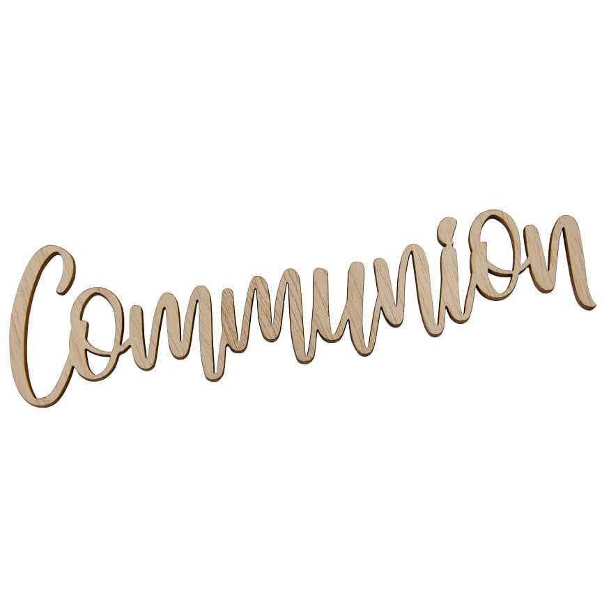 Dek0949 decoration de table bois a parsemer lettre communion