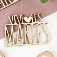 Dek0951 decoration de table mariage vive les maries bois a parsemer