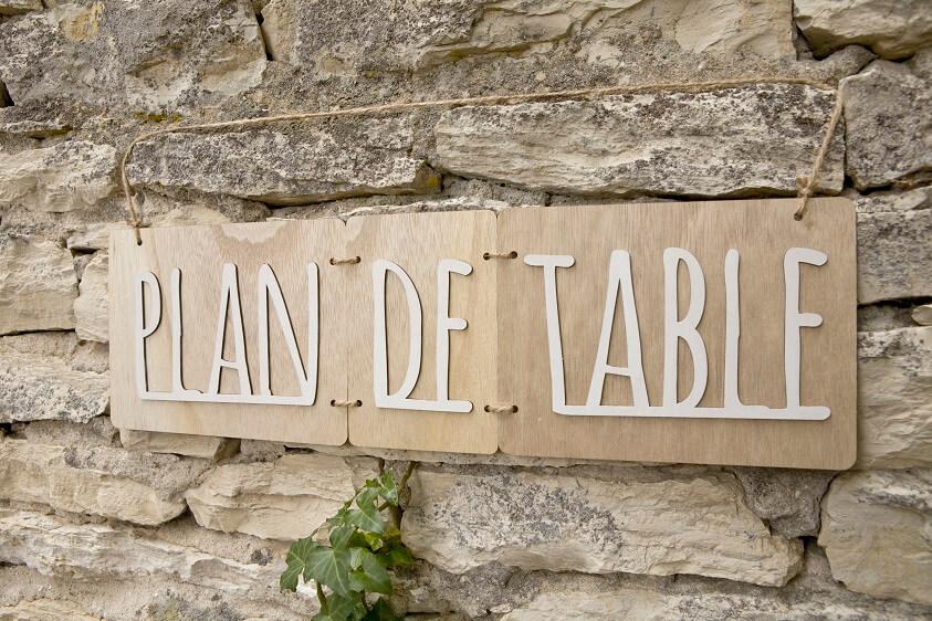 Dek0952 decoration a suspendre pancarte plan de table bois