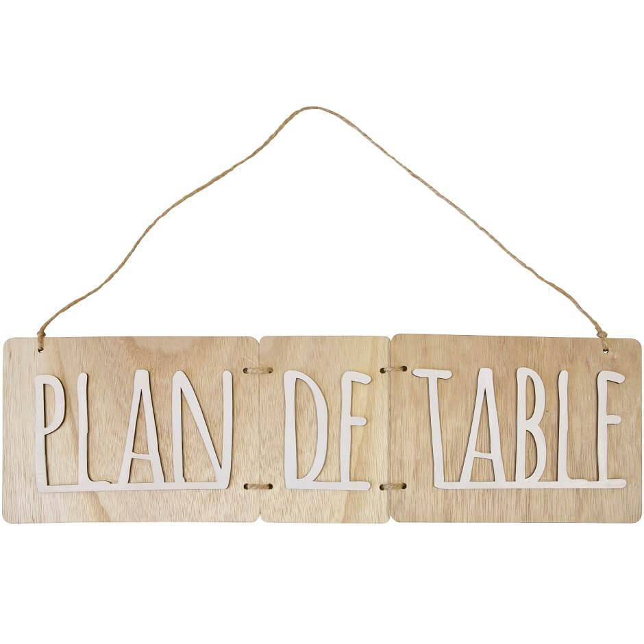 Dek0952 decoration a suspendre pancarte plan de table en bois