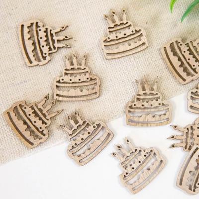 Dek0955 decoration de table gateau anniversaire a parsemer bois