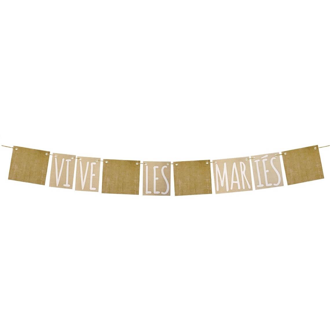 Dek0960 guirlande champetre mariage vive les maries jute