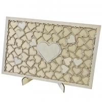 Dek0967 cadre chevalet coeur pour animation voeux mariage bapteme communion en bois