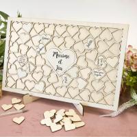 Dek0967 cadre coeur pour animation voeux mariage bapteme communion en bois