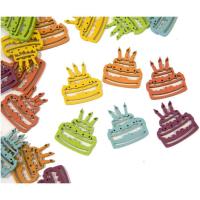 Dek0977 decoration de table gateaux anniversaire multicolore en bois a parsemer