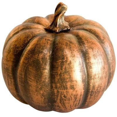 Dek1042 decoration centre de table halloween citrouille resine cuivre